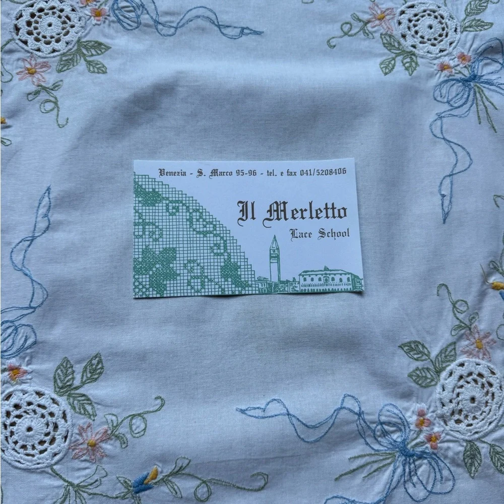 RAREST 🔥NEW🔥TABLECLOTH/6 NAPKINS SET Vintage ITALIAN VENICE 32x32” price firm!